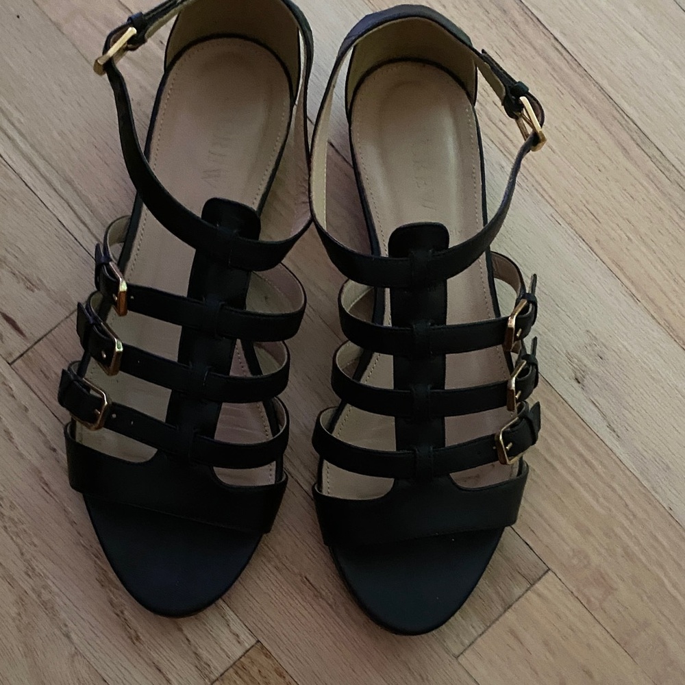J Crew Elegant Black Strappy Sandals